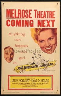 6g0579 SOLID GOLD CADILLAC WC 1956 Al Hirschfeld art of Judy Holliday & Paul Douglas in car!