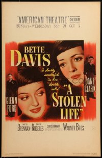6g0588 STOLEN LIFE WC 1946 Bette Davis as identical twins with different fates, Glenn Ford, rare!