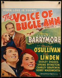 6g0623 VOICE OF BUGLE ANN WC 1936 Maureen O'Sullivan, Linden, Lionel Barrymore w/hunting dog, rare!