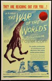 6g0128 WAR OF THE WORLDS Benton REPRO WC 1990s H.G. Wells classic produced by George Pal, cool art!