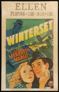 6g0635 WINTERSET WC 1936 art of Burgess Meredith & pretty Margo, from Maxwell Anderson's play, rare!