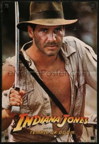 6g0142 INDIANA JONES & THE TEMPLE OF DOOM promo brochure 1984 unfolds to make a 15x22 poster!
