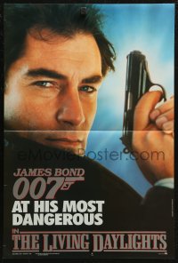 6g0143 LIVING DAYLIGHTS promo brochure 1987 Timothy Dalton as James Bond, unfolds to a 16x24 poster!