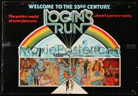 6g0152 LOGAN'S RUN group of 2 promo brochures 1976 Michael York, Jenny Agutter, die-cut, Moll art!