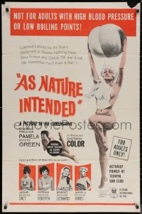 6h0610 AS NATURE INTENDED 1sh 1963 a picture of nu-- dimensions actually filmed at a nudist colony!