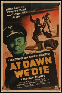 6h0613 AT DAWN WE DIE 1sh 1943 husbandless woman whipped in the Nazi rape of France, ultra rare!