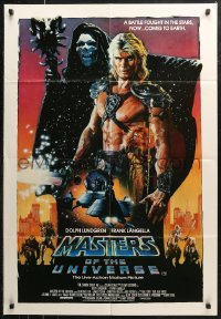 6h0287 MASTERS OF THE UNIVERSE Aust 1sh 1987 Dolph Lundgren as He-Man, great Drew Struzan art!