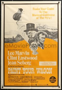 6h0290 PAINT YOUR WAGON Aust 1sh R1970s art of Clint Eastwood, Lee Marvin & Jean Seberg!