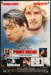 6h0294 POINT BREAK Aust 1sh 1991 Keanu Reeves, Patrick Swayze and gang in masks, robbery & surfing!