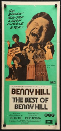 6h0331 BEST OF BENNY HILL Aust daybill 1981 great image of the English comedian w/sexy women!