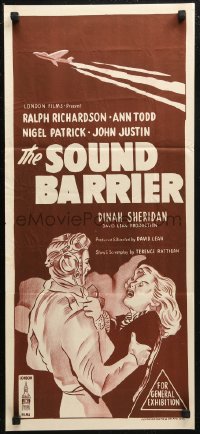 6h0345 BREAKING THE SOUND BARRIER Aust daybill 1952 David Lean, lived & loved like jets they flew!