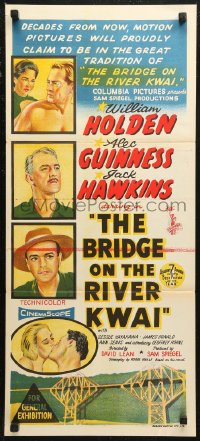 6h0346 BRIDGE ON THE RIVER KWAI Aust daybill 1958 William Holden, David Lean classic, pre-awards!