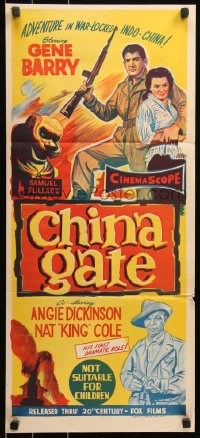 6h0360 CHINA GATE Aust daybill 1957 Samuel Fuller, Angie Dickinson, Gene Barry, Nat King Cole!