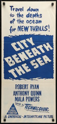 6h0363 CITY BENEATH THE SEA Aust daybill R1960s Budd Boetticher, travel down the ocean depths!