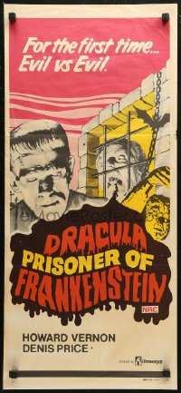 6h0380 DRACULA PRISONER OF FRANKENSTEIN Aust daybill 1972 Jesus Franco, images of Universal monsters!