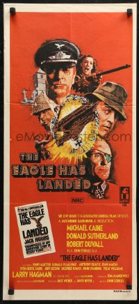 6h0381 EAGLE HAS LANDED Aust daybill 1977 different art of Michael Caine, Robert Duvall, Sutherland!