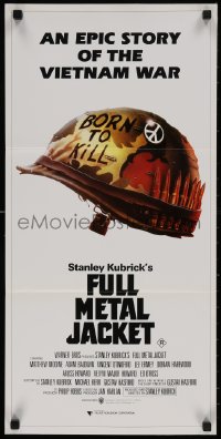 6h0399 FULL METAL JACKET Aust daybill 1987 Stanley Kubrick Vietnam War movie, Philip Castle art!