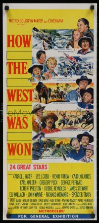 6h0425 HOW THE WEST WAS WON Aust daybill 1964 John Ford, Debbie Reynolds, Gregory Peck!