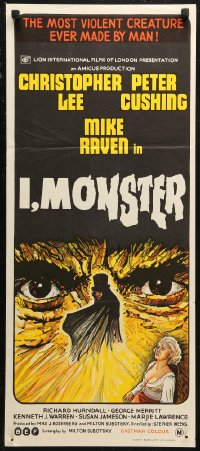 6h0429 I, MONSTER Aust daybill 1971 Christopher Lee & Peter Cushing in a Dr. Jekyll & Mr. Hyde story!