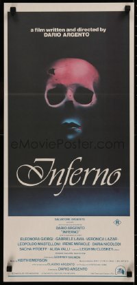 6h0432 INFERNO Aust daybill 1980 Dario Argento horror, cool skull & bleeding mouth artwork!