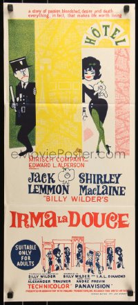 6h0434 IRMA LA DOUCE Aust daybill 1963 Billy Wilder, wacky Jack Lemmon, Shirley MacLaine!
