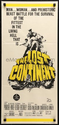 6h0447 LOST CONTINENT Aust daybill 1968 man, woman, beast battle in living hell that time forgot!