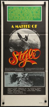 6h0455 MATTER OF STYLE Aust daybill 1970s images of incredible Australian surfers, cool color design