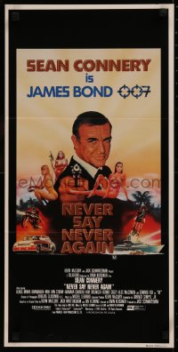 6h0470 NEVER SAY NEVER AGAIN Aust daybill 1983 art of Sean Connery as James Bond 007 by R. Obrero!