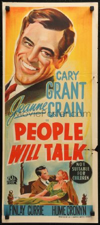 6h0484 PEOPLE WILL TALK Aust daybill 1951 different art of Cary Grant & pretty Jeanne Crain!