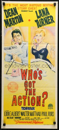 6h0546 WHO'S GOT THE ACTION Aust daybill 1962 Daniel Mann directed, Dean Martin & Lana Turner!