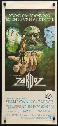 6h0555 ZARDOZ Aust daybill 1974 fantasy art of Sean Connery, beyond love, beyond death!