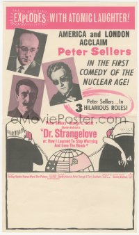 6h0309 DR. STRANGELOVE Aust special poster 1964 Stanley Kubrick classic, Peter Sellers, ultra rare!