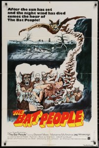 6h0635 BAT PEOPLE revised 1sh 1974 AIP, Stewart Moss, cool horror artwork, It Lives By Night!