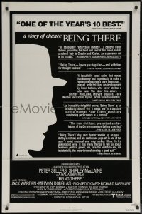 6h0642 BEING THERE 1sh 1980 silhouette of Peter Sellers, directed by Hal Ashby!