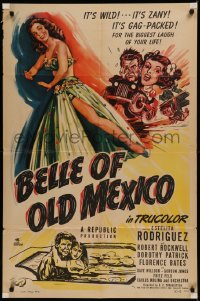 6h0644 BELLE OF OLD MEXICO 1sh 1950 full-length art of sexy dancer Estelita Rodriguez!