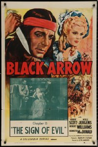 6h0668 BLACK ARROW chapter 13 1sh R1955 Columbia Native American serial, The Sign of Evil!