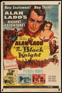 6h0671 BLACK KNIGHT 1sh 1954 Alan Ladd's biggest adventure, sexy Patricia Medina!