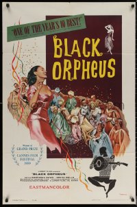 6h0673 BLACK ORPHEUS 1sh 1960 Marcel Camus' Orfeu Negro, art of Marpessa Dawn at Carnival!