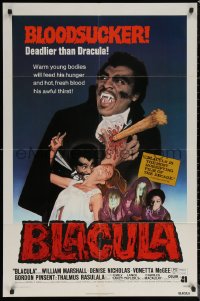 6h0678 BLACULA 1sh 1972 black vampire William Marshall is deadlier than Dracula, great image!