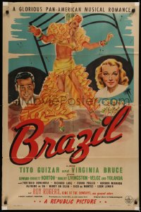 6h0696 BRAZIL 1sh 1944 Tito Guizar & Virginia Bruce in a glorious Pan-American musical romance!