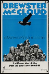 6h0699 BREWSTER McCLOUD style B teaser 1sh 1971 Altman, Bud Cort, people covered w/bird droppings!