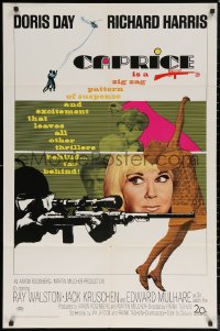 6h0725 CAPRICE 1sh 1967 great images of pretty Doris Day, Richard Harris, spy comedy!