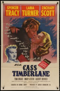 6h0731 CASS TIMBERLANE 1sh 1948 Spencer Tracy proposes to much younger beautiful Lana Turner!