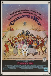 6h0736 CHARLOTTE'S WEB 1sh 1973 E.B. White's farm animal cartoon classic!