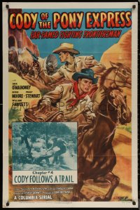 6h0759 CODY OF THE PONY EXPRESS chapter 4 1sh 1950 Glenn Cravath art of cowboy Jock Mahoney!