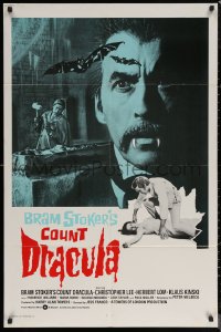6h0770 COUNT DRACULA int'l 1sh 1973 directed by Jess Franco, art of Christoper Lee as the vampire!