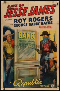 6h0794 DAYS OF JESSE JAMES 1sh 1939 Roy Rogers is hired to track down Red Barry in the title role!