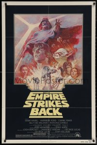 6h0849 EMPIRE STRIKES BACK NSS style 1sh R1981 George Lucas sci-fi classic, cool artwork by Tom Jung!