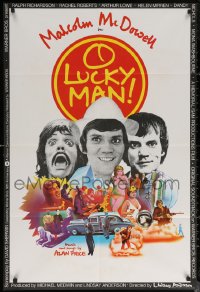 6h1190 O LUCKY MAN English 1sh 1973 3 images of Malcolm McDowell, directed by Lindsay Anderson!