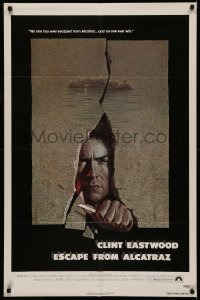 6h0858 ESCAPE FROM ALCATRAZ 1sh 1979 Eastwood busting out by Lettick, Don Siegel prison classic!